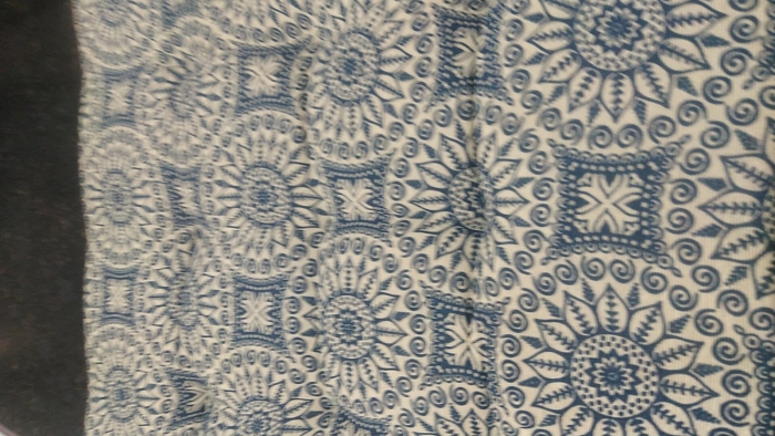 loneta kék apró mandalás ülőpárna <br/>35x35x4 - Loneta lakástextil huzattal